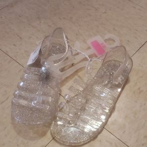 Silver Jelly Sandals!
